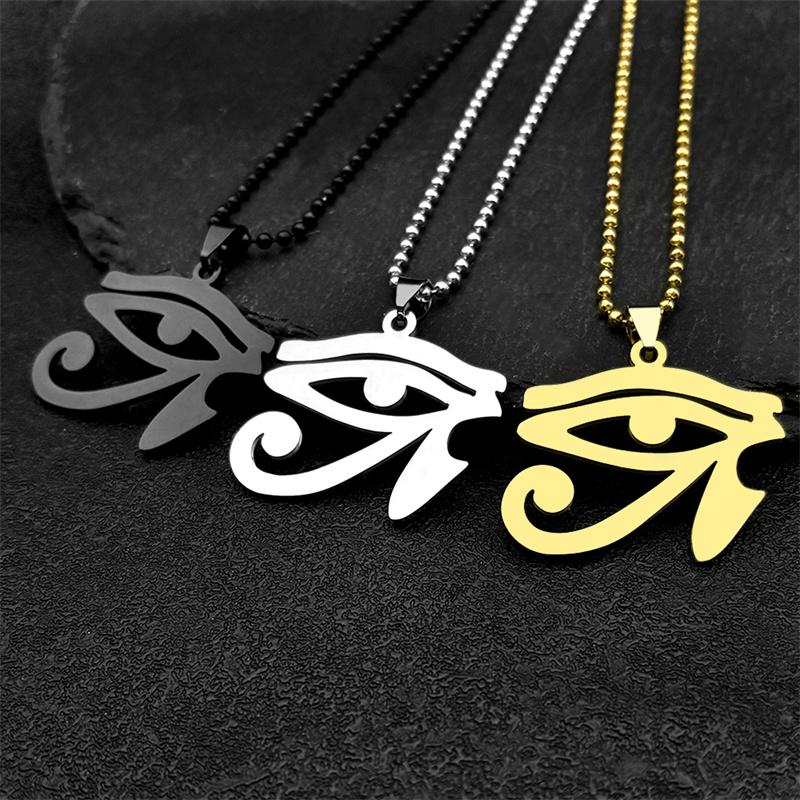 Stainless Steel Egyptian Eyes Car Pendant for Women Men Statement Mythology Eye of Ra Horus Symbol Car Bag Pendant Jewelry