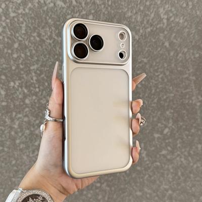 Luxury Transparent Matte TPU Phone Case For iPhone 17Pro 17 16 15 14 13 12 11 Pro Max Lens Protection Metallic Color Frame Cover