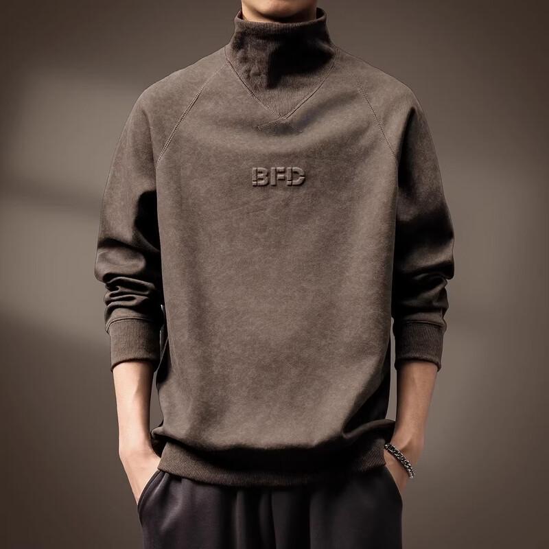 

Men s American Retro Loose Mock Neck Sweatshirt M (100-120 lbs)