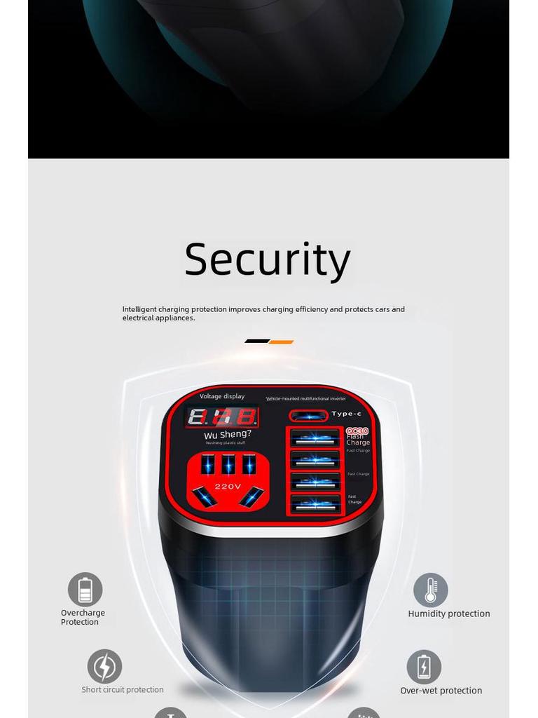 Invertor auto universal 12V/24V la 220V cu încărcare inteligentă