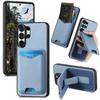 Business Magnetic Carbon Fibre Vertical Cards Solt Wallet Case For Samsung S25 Ultra S24 Plus S23 A17 A07 Kickstand Cover