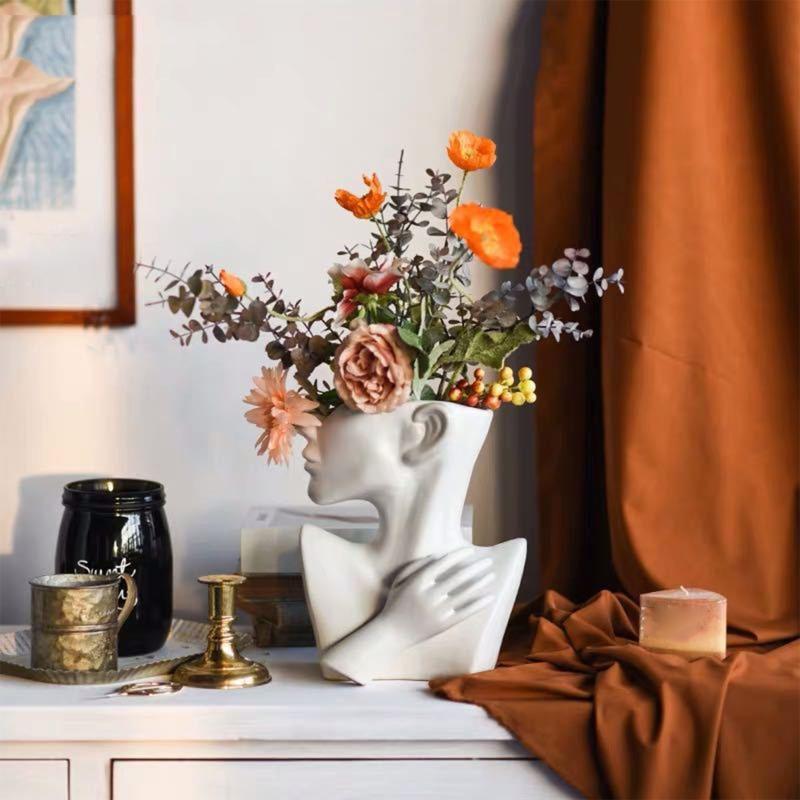 Half-body Human Body Vase Silicone Pot Mold Succulent Flowerpot Clay Cement Plaster Mold DIY Home Garden Flower Pot Mold