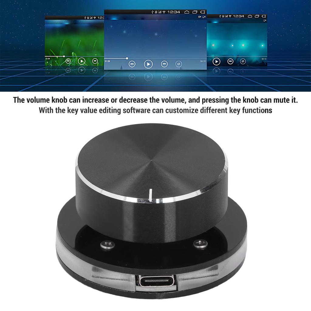 USB Volume Control Knob 360 Degree Rotating Professional USB Volume Control Multimedia Controller Knob Acrylic Plastic for PC
