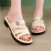 New Summer Women's Fashion Soft Sole Mid-Heel Beach Sandals Thick Sole Non-Slip Casual Slippers