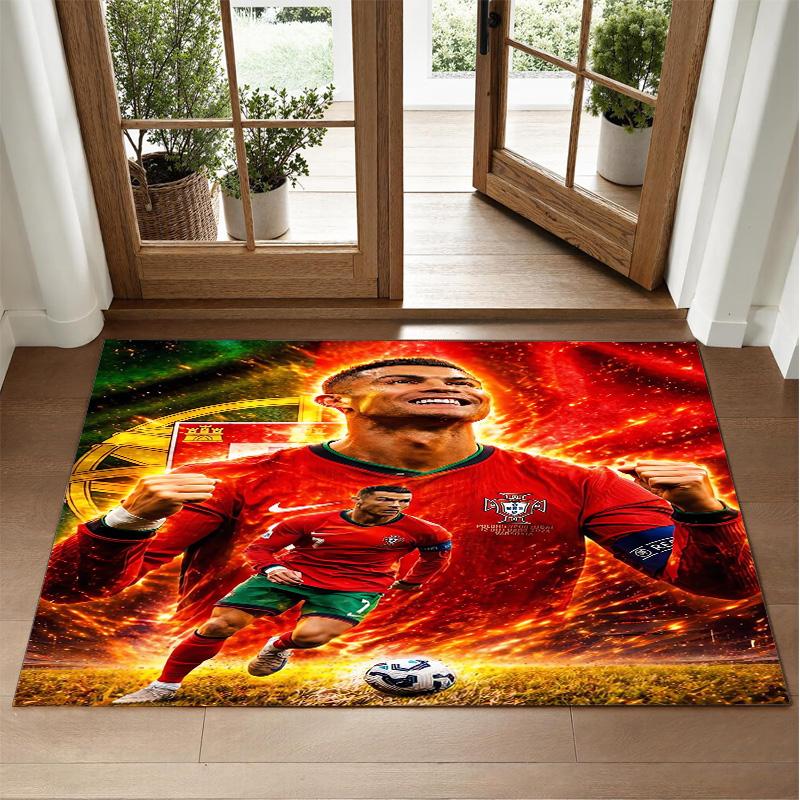 Kobercový design Cristiano Ronaldo z křišťálového sametu Měkká dekorativní podložka do ložnice Vstup