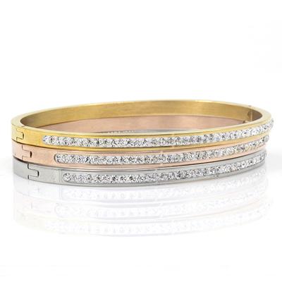 Driekleurige Enkele Rij Ingelegde Zirconia Gepersonaliseerde Armband voor Meisjes