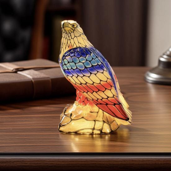 Bald Eagle Table Lamp, Resin American Eagle Night Light, Red White Blue Patriotic Independence Day Bedside Lamp for Bedroom, Living Room, Nightstand,