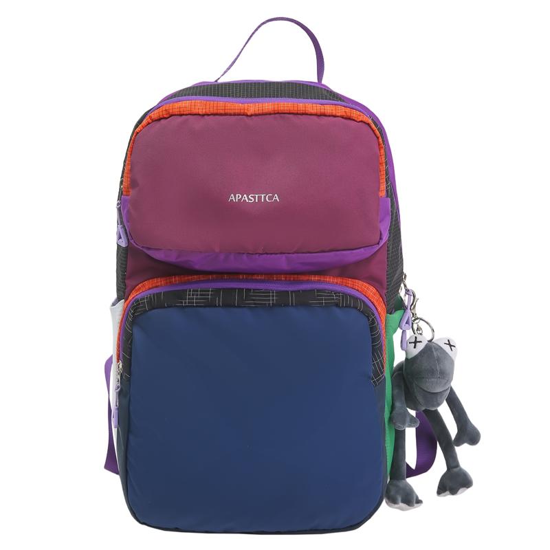 

Дорожная сумка из лоскутов контрастного цвета, легкий альпинистский рюкзак фиолетовый