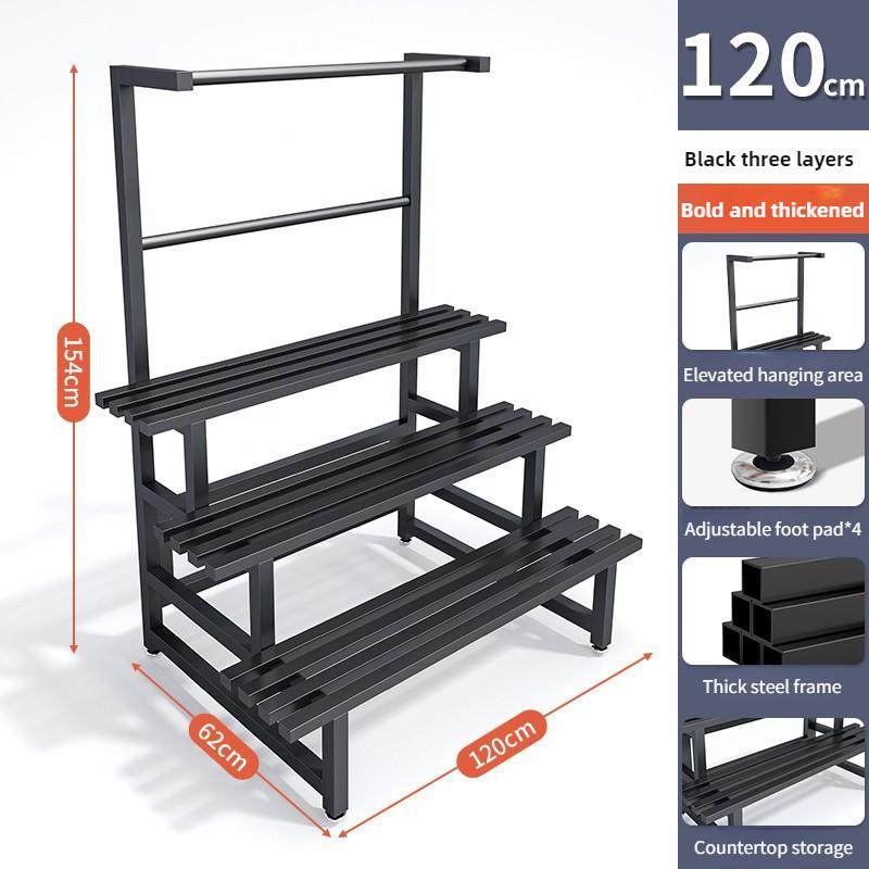 Stainless Steel Metal Flower Step Display Stands Balcony Flower Room Plant Rack Waterproof Multi-Layer Ladder Shelf