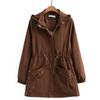 Spring and Autumn Windbreaker Jacket Spring Plus Size Slimming and Age-reducing Hooded Western Style Top