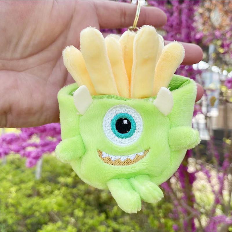 Playful Fun And Plush Keychain Toys Featuring Cartoon Hamburger And Fries French
