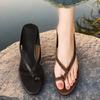 Trendige Damen Hausschuhe 2025 Sommer Niedriger Absatz Zehensteg Gladiator Damen Sandalen Bequemes Laufen Outdoor Freizeit Party Hohe Absätze