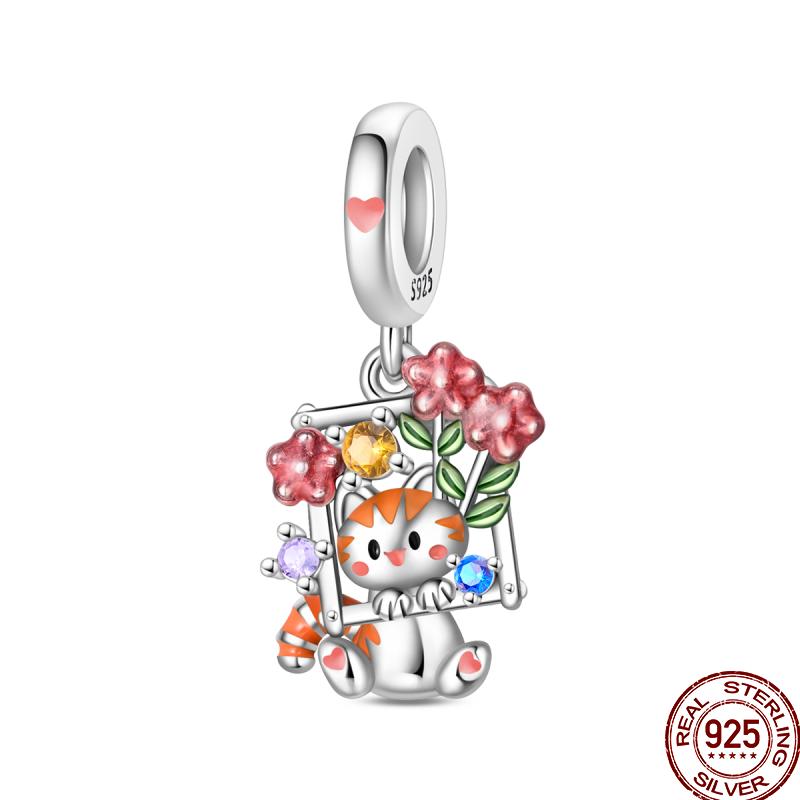 Spring Butterfly Collection Copper Sunflower Bear Butterfly Colorful Beads Suitable Fit 3Mm Original Bracelet