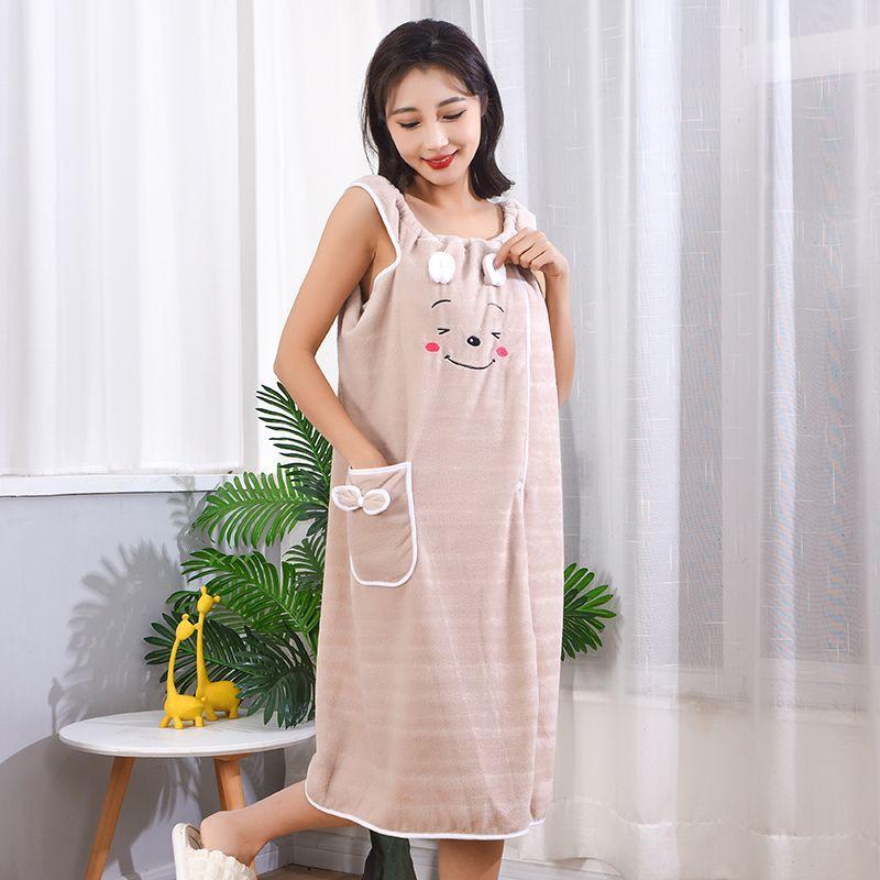 Female Coral Velvet Bath Towel Skirt New Style Quick Drying Bath Skirt Long Size Enlarged