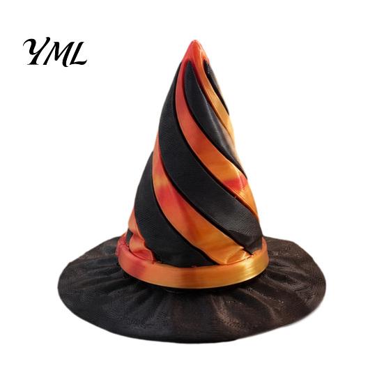Spiral Witch Hat 3D Printed Passthrough Fidget Toy, Halloween Spooky Party Supplies Sensory Stress Relief Toy for Kids Adults, Favors Festive