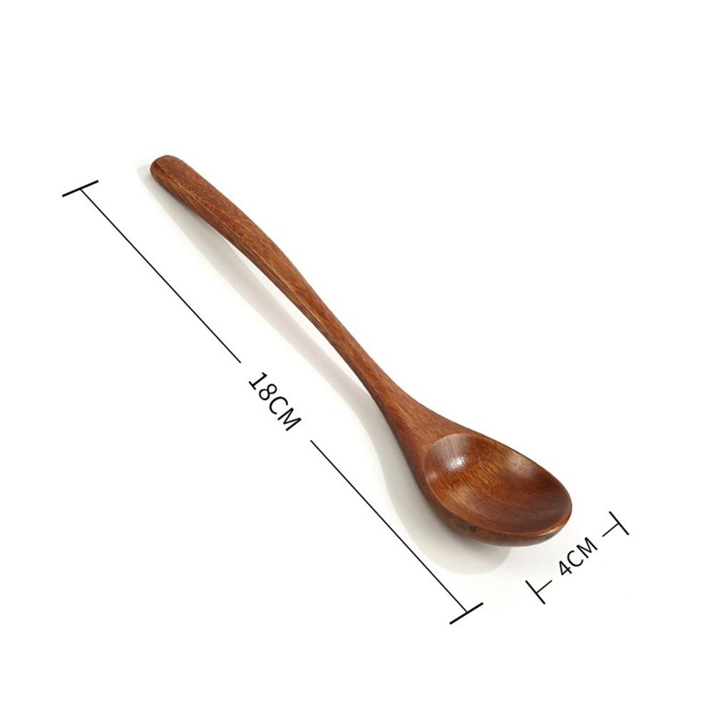 Retro Long Handle Wooden Spoon Tableware Kitchen Cooking Utensil Tools Soup Tea Spoon Catering Cooking Tool Coffee Soup Teaspoon