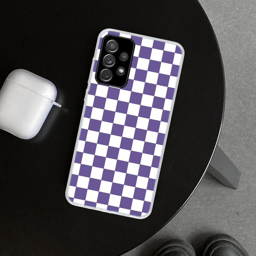 Retro Classic Chess Board Grid Phone Case Cover for Samsung Galaxy A12 A22 A32 A52 A72 A02S A51 A50S A31 A20S A10S Note 20 Ultra