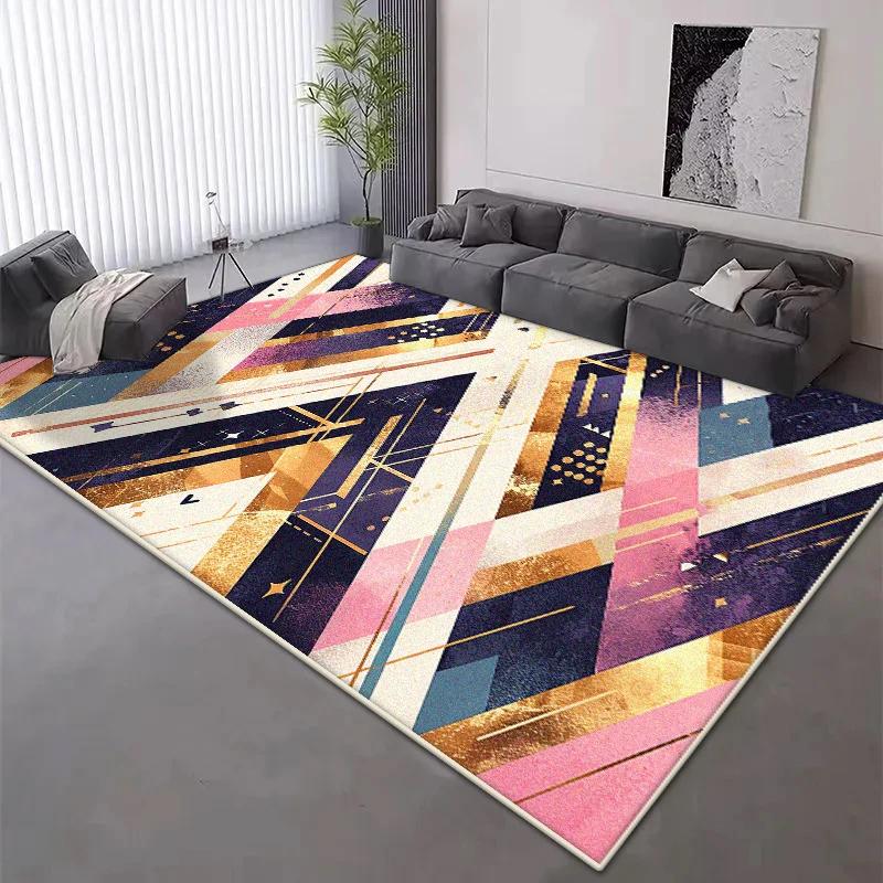 

Modern Geometric Carpet for Living Room Nordic Home Decoration Short Velvet Antiskid Rug Bedroom Sofa Foldable Mat 80cm x 160cm