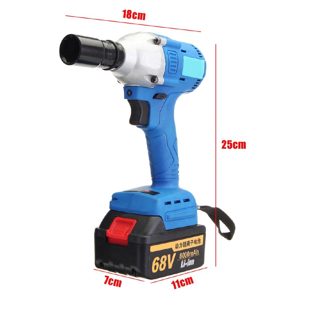 AC 100V-240V 330Nm Cordless Lithium-Ion Electric Impact Wrench Brushless Motor 2 Battery - intl