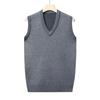 Solid Color V-neck Sweater Vest In Autumn and Winter Middle-aged and Old Dad Wears A Shirt and Knitted Vest Sleeveless Vest.