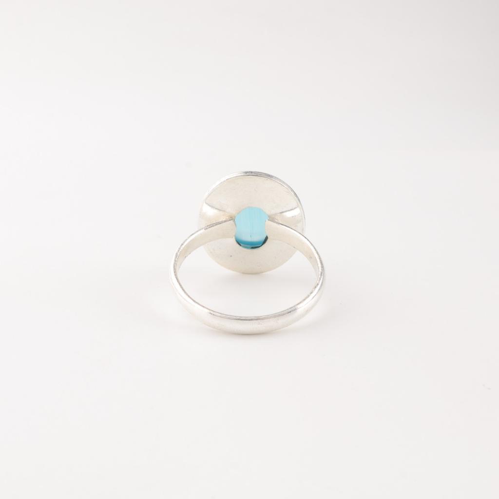 Blue Cat's Eye Gemstone 925 Sterling Silver Jewelry Handmade Ring Gift For Love RR-62-42