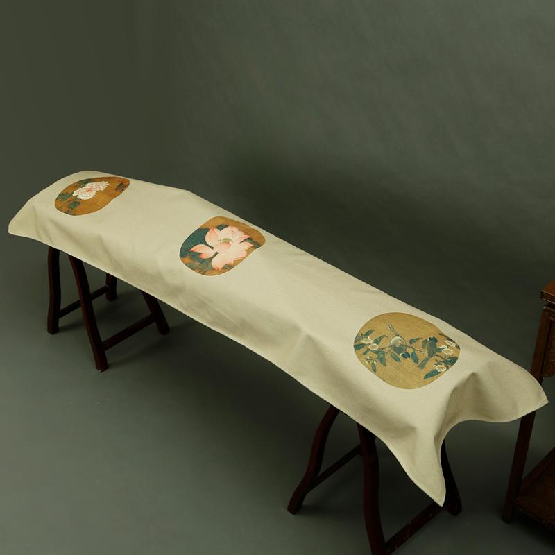 163-165cm Chinese Ancient Style Elegant Guzheng Cover Dust Cover Edge Classical Literary Piano Organ Keyboard Furniture Cover