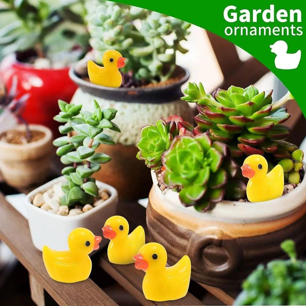 100pcs Yellow Tiny Duck Resin Miniature Figures New Mini Resin Ducks