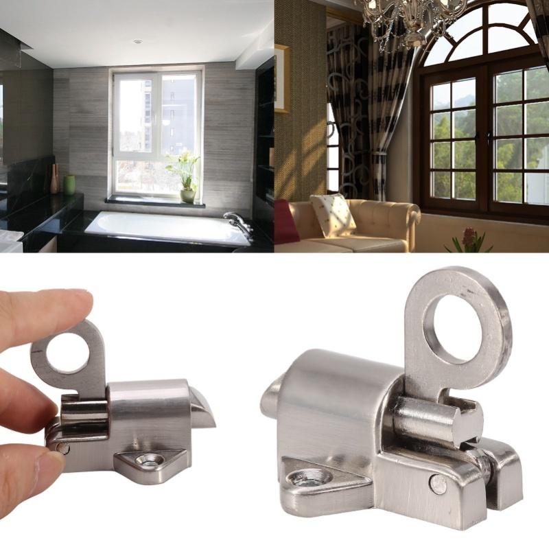 Window Gate Security Pull Ring Spring Bounce Door Bolt Aluminum Latch Lock