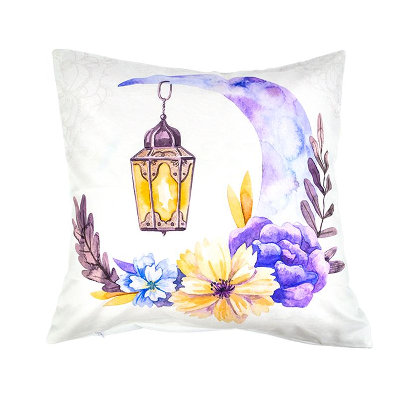 Home Decor Ramadan-themed Moon & Lantern Printed Pillowcases Pattern Cushion Cover Suitable for Sofa Bedroom Car Pillow Cover