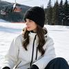 Windproof Ski Hood Women's Balaclava Winter Hat Knit Hoodie Scarf Combo Thick Warm Full Face Mask Fleece Mask Versatile Outdoor Cover for