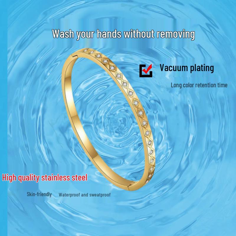 Women's High-End Fashionable Titanium Steel Full Diamond Bracelet – Personalized Design