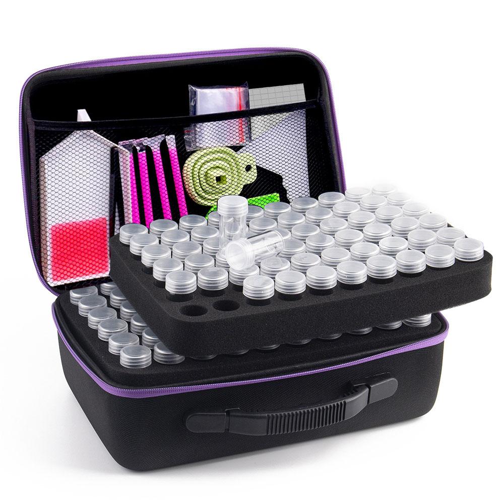 120Grids Daimond Painting Accessories Diamond Tools Kits Storage Boxes Test Pen Trays Stitch Suitcase Diamond Accessory Pens Set