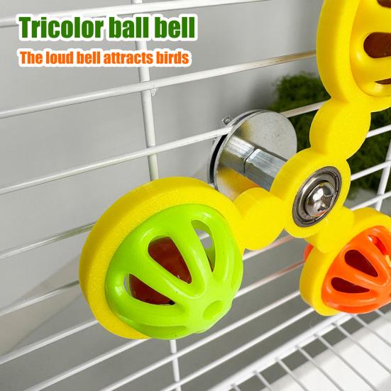 Birds Spinner Rattle Toy Interactive Spinner Parrot Toy Wheel Chewing Exercise Cockatiel Birdcage Enrichment Toy