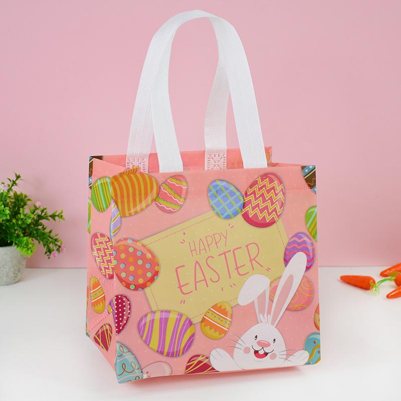 Easter Gift Bag Nonwoven Fabric Rabbit Bunny Cookies Candy Packaging Bag Kids Favors Happy Easter Party Decoration Supplies 2024