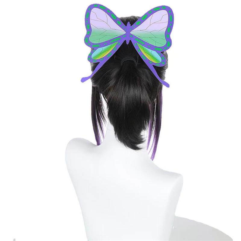 Demon Slayer Butterfly Shinobu Cosplay Wig Synthetic Short Straight Wig Anime Coser Cute Girl High Quality Wig Halloween Party