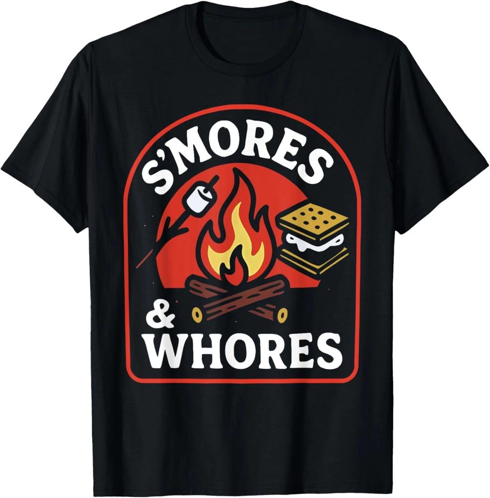 S'Mores and Whores Marshmallows Campfire Camping Gift Unisex T-Shirt