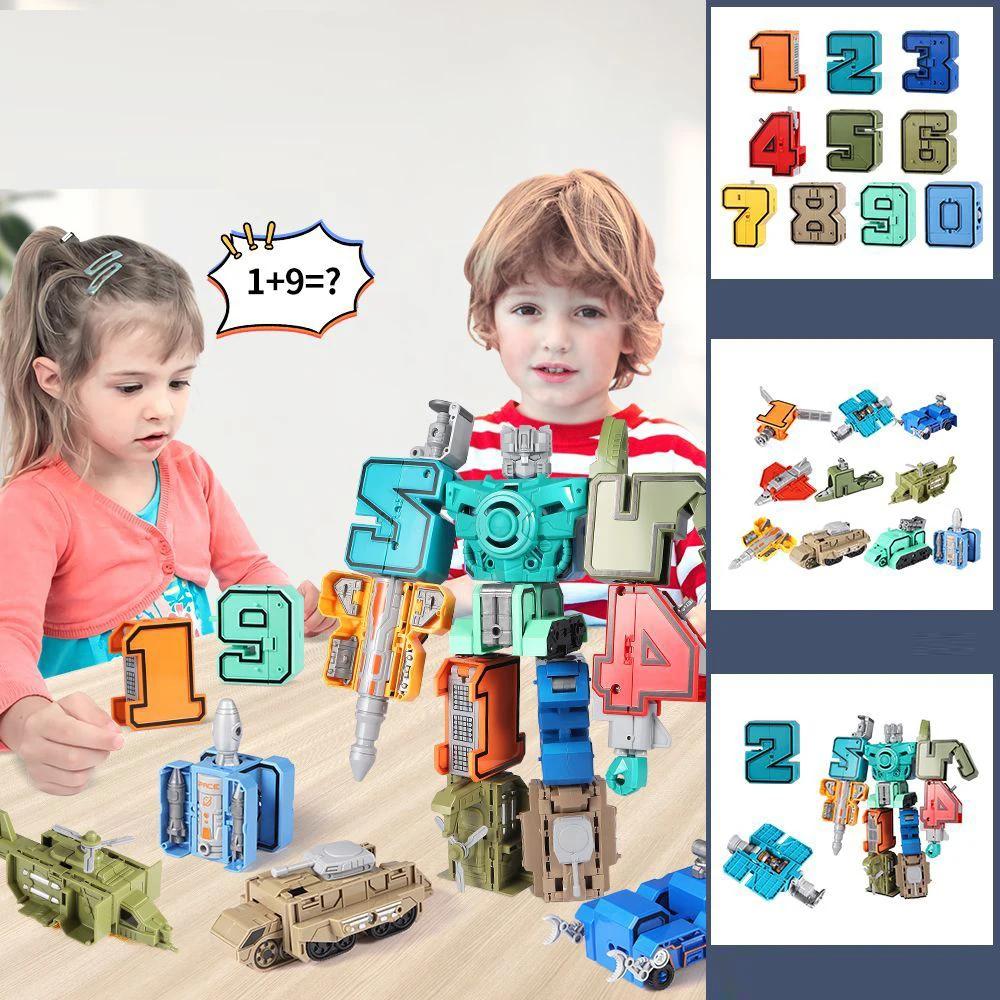 DIY Assembling Building Blocks Educational Playthings Action Model Transformation Number Robot Deformation Robot Toy for Kids Presents