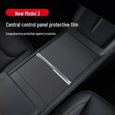 Tesla Model Y/3 Konsole TPU Schutzaufkleber - Transparent/Kohlefaser/Holzmaserung
