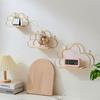 Nordic Style Home Wall Decoration Cloud Shape Shelf Creative Iron Wall Shelf Wooden Clapboard Children Room Decor Display Stand