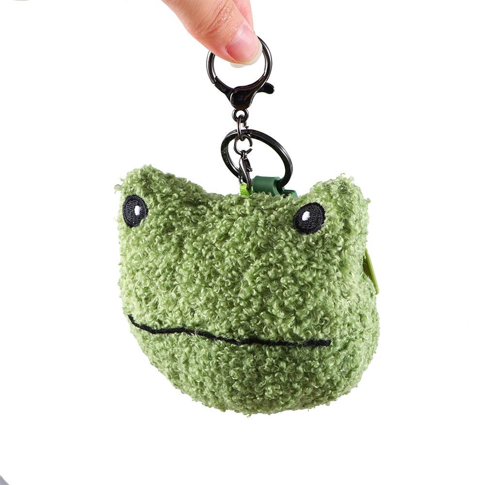 Gift Key Charm Earphone Storage bag Mini Wallet Keychain Frog Plush Coin Bag Zipper Coin Purses