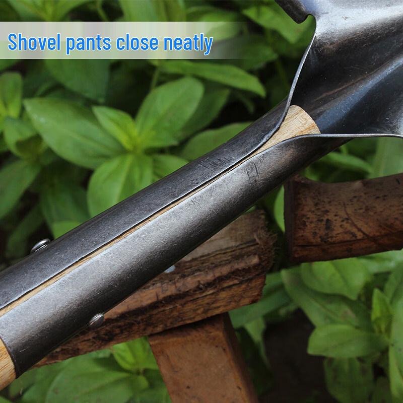 Wooden Handle Manganese Steel Pointed Shovel