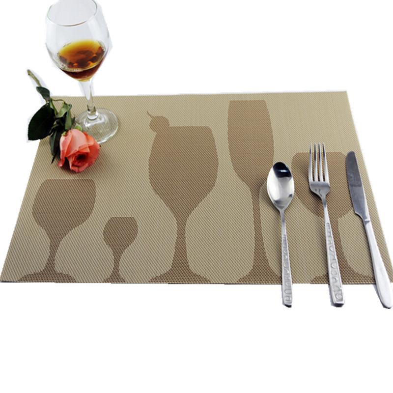 1Pc 30x45cm Love Heart Rose Pattern PVC Placemat Home Dinner Table Mat Valentine Day Wedding Party Decoration