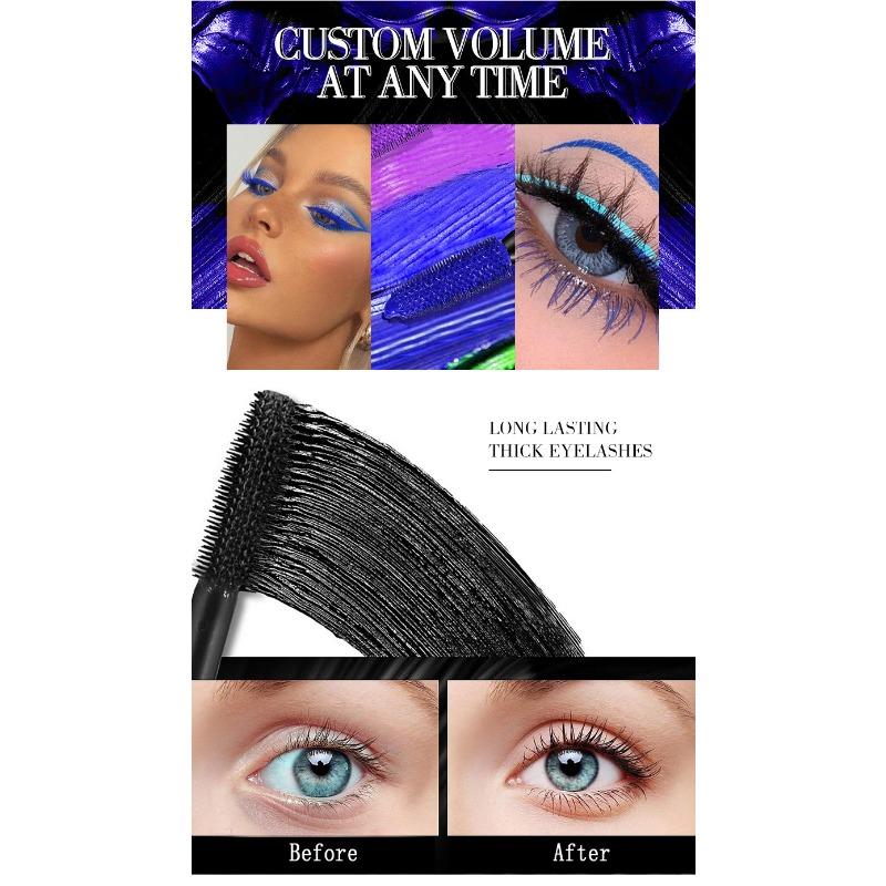 5D Colorful Mascara - Waterproof, Smudge-proof Curling & Volumizing Mascara For Daily & Party Makeup