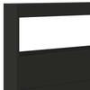 LED Headboard with Shelves Black 220 x 17 x 102 cm