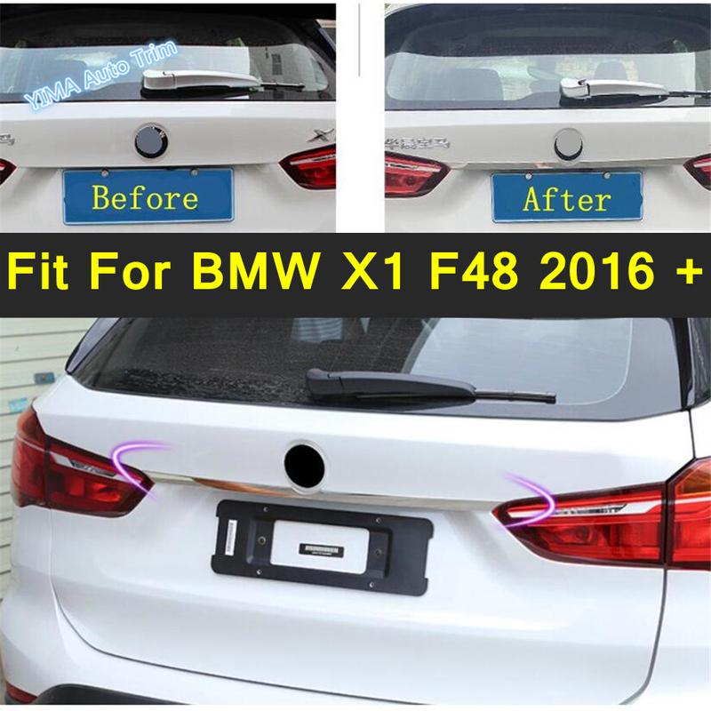 Auto Styling Rear Trunk Tailgate Up Tail Door Decoration Strip Bezel Cover Trim For BMW X1 F48 2016 - Exterior Accessories