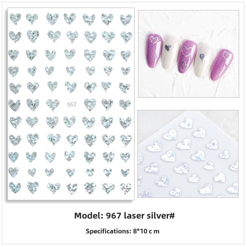 

Блискучі золоті та срібні наклейки для нігтів: Дизайн зірок, метеликів, полум я з акцентами суперблискучих ювелірних виробів