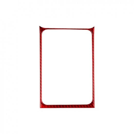 Red Carbon Fiber Center Cupholder Frame Cover Trim For Volkswagen Golf