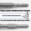 Professional Hammering Drill Bit Hexagonal Handle Compatible For Hammering Bolts For Local Flatness Round Handle