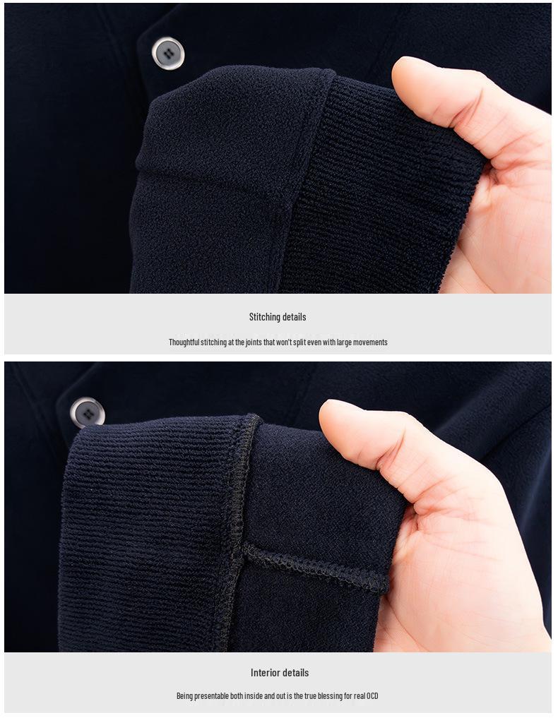 Oli Men's Velvet Scarf Collar Sweatshirt - Stylish, Warm, Thick Base Layer for Autumn/Winter