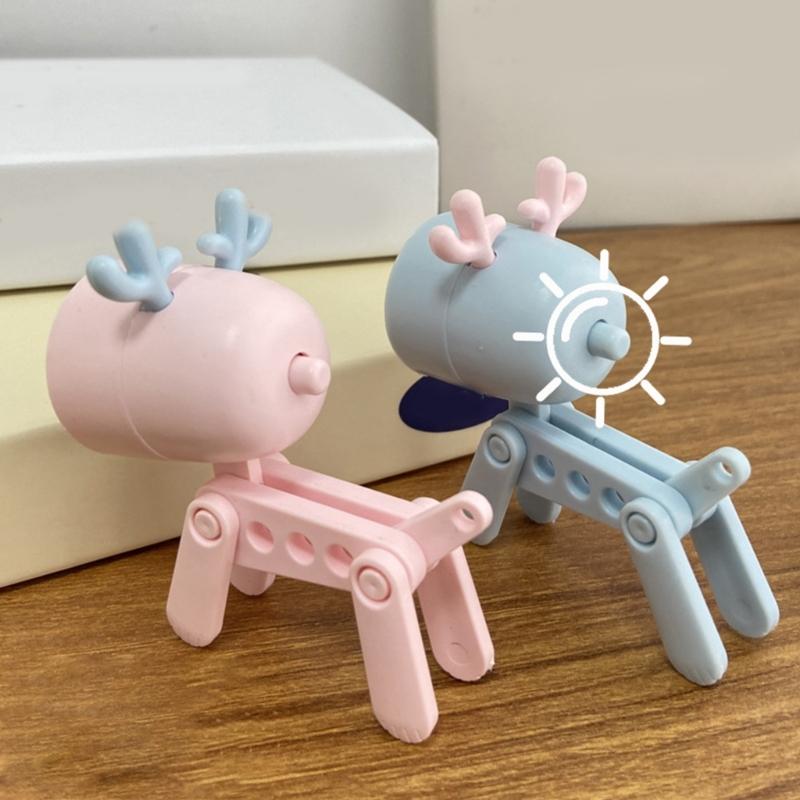 Novelty Dog Shape LED Desk Lamp Reading Light Featuring Adjustable Head and Flexible Limbs Plastic Texture for Reading